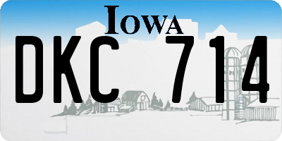 IA license plate DKC714
