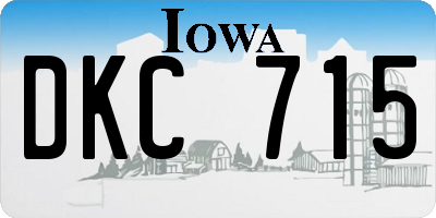 IA license plate DKC715