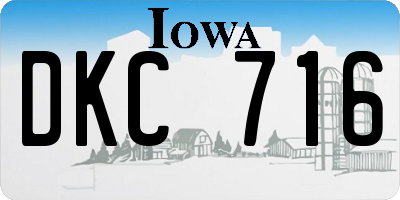 IA license plate DKC716