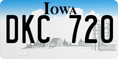 IA license plate DKC720