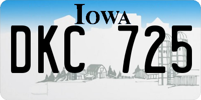 IA license plate DKC725