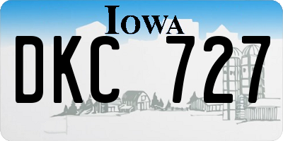 IA license plate DKC727