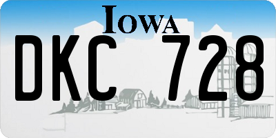 IA license plate DKC728