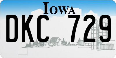 IA license plate DKC729