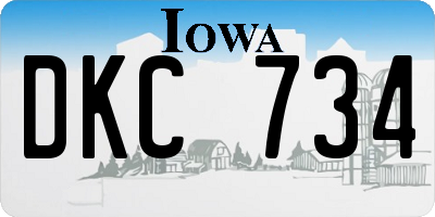 IA license plate DKC734