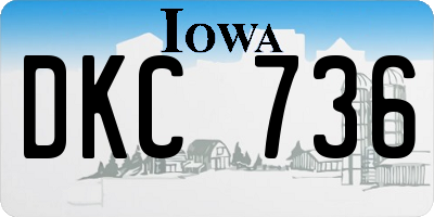 IA license plate DKC736
