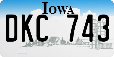 IA license plate DKC743