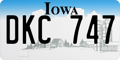 IA license plate DKC747