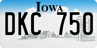 IA license plate DKC750