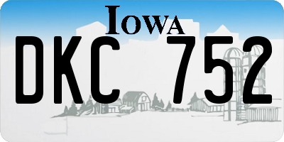 IA license plate DKC752