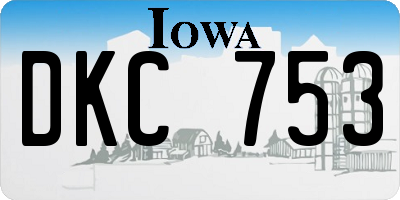 IA license plate DKC753