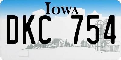 IA license plate DKC754