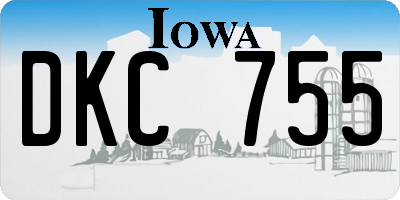 IA license plate DKC755