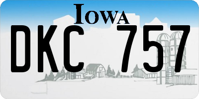 IA license plate DKC757