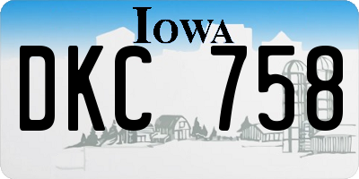 IA license plate DKC758
