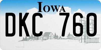 IA license plate DKC760