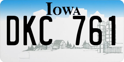 IA license plate DKC761