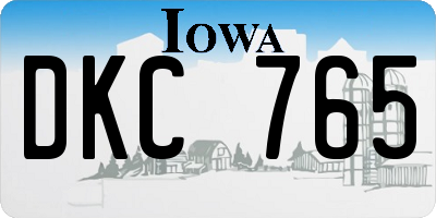 IA license plate DKC765