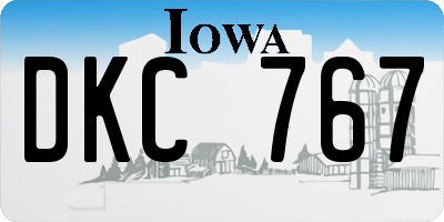 IA license plate DKC767