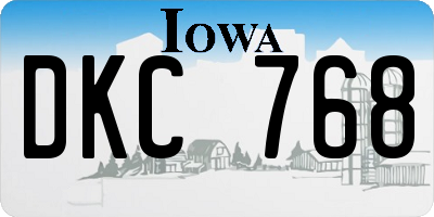 IA license plate DKC768