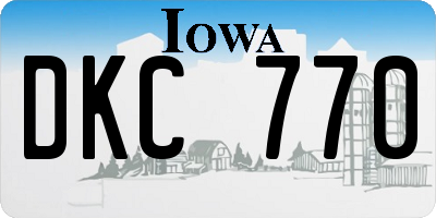IA license plate DKC770