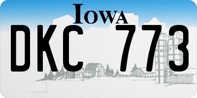 IA license plate DKC773