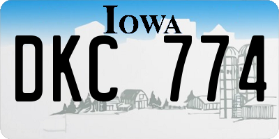 IA license plate DKC774