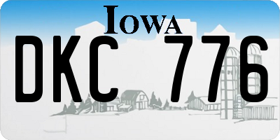 IA license plate DKC776