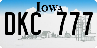 IA license plate DKC777