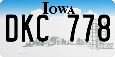 IA license plate DKC778