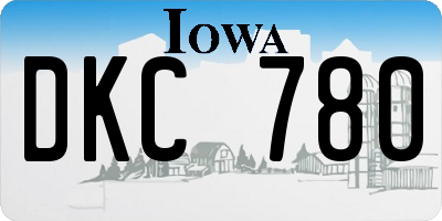 IA license plate DKC780