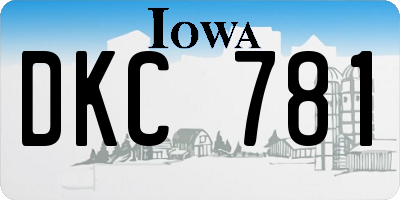 IA license plate DKC781