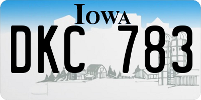 IA license plate DKC783