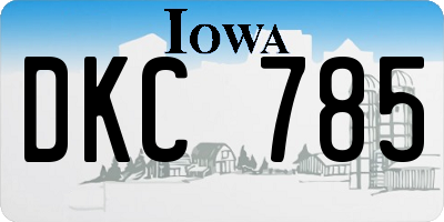 IA license plate DKC785