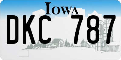 IA license plate DKC787