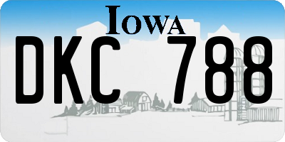 IA license plate DKC788