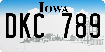 IA license plate DKC789