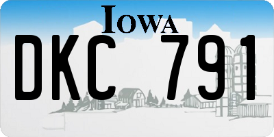 IA license plate DKC791