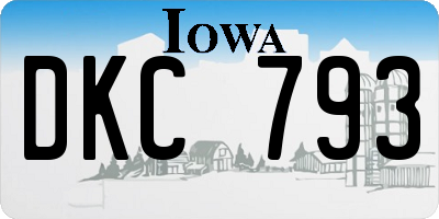 IA license plate DKC793