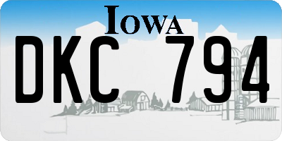 IA license plate DKC794