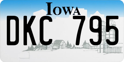 IA license plate DKC795