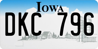 IA license plate DKC796