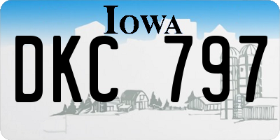 IA license plate DKC797