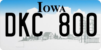 IA license plate DKC800