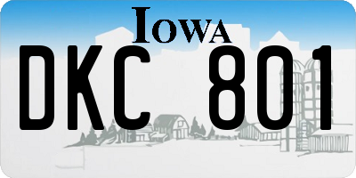 IA license plate DKC801