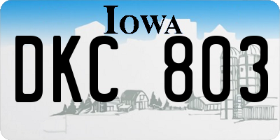IA license plate DKC803