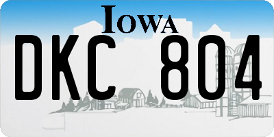 IA license plate DKC804
