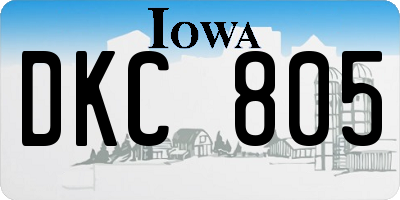 IA license plate DKC805