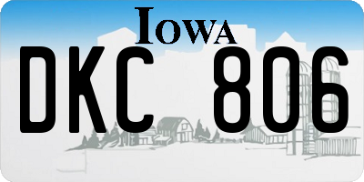IA license plate DKC806