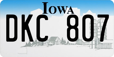 IA license plate DKC807